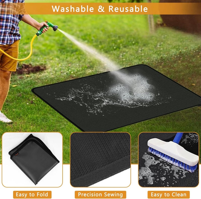 Anze Under Grill Mat for Outdoor Grill, 24 x 42 Inch Anti-Slip BBQ Floor Mats, Easy to Clean Reusable Double-Sided Fireproof Grill Pad, Oil-Proof Waterproof Protector for Indoor Fireplace Pit Mat - Image 5